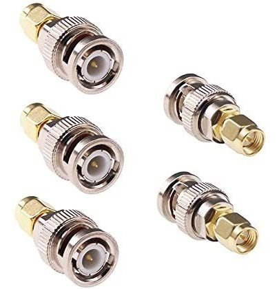 Adaptador Coaxial Rfaha 5 Unidades Sma Bnc Conector -dorado