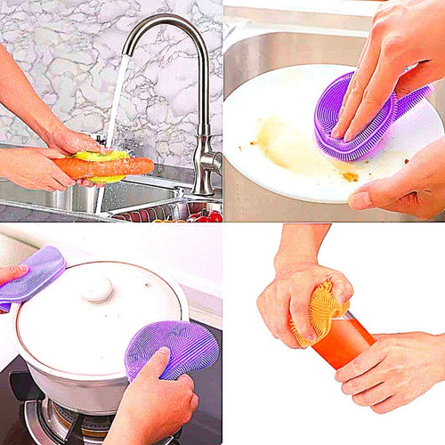Imagem 4 de 6 de Esponja Antibacteriana De Silicone Lava Louças