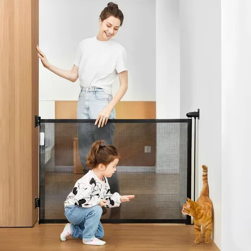 Baranda Reja Puerta Seguridad Retráctil Para Bebe Y Mascotas