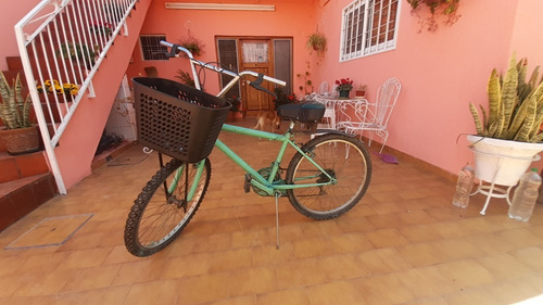 Bicicleta Verde Rodado 20 Con Canasto