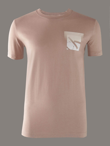 Playera Café Calvin Klein Hombre Con Cuello Redondo