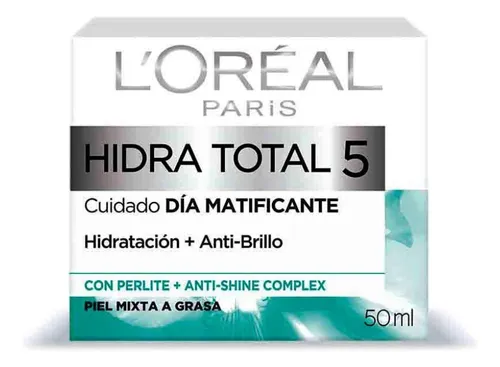 Crema L'oréal Paris Hydra-total 5 Matificante Antishine 50ml Grasa/mixta Día
