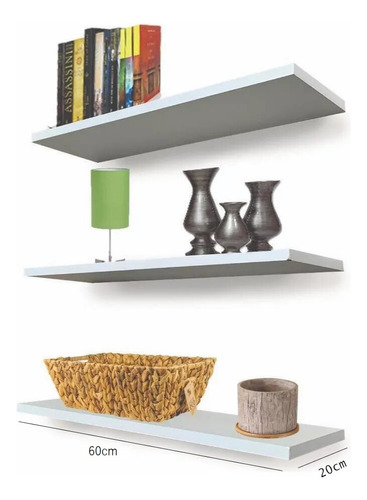 Set De 3 Repisas Flotantes De Calidad 60x20cm Mdf Melamina