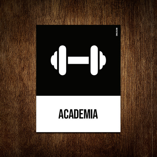 Kit 10 Placa Sinalização Ícone - Academia