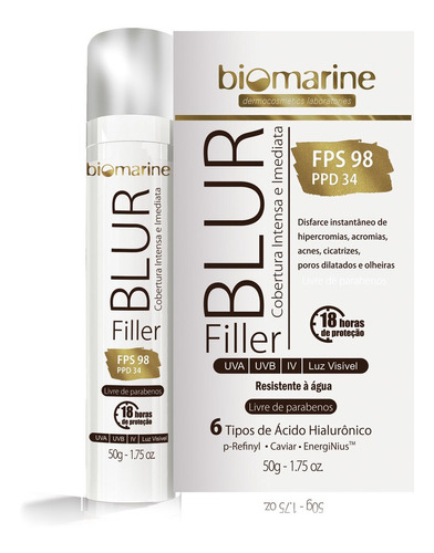 Protetor Solar Blur Filler Fps98 Natural 50g Biomarine