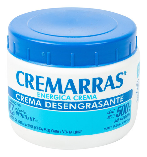 Crema Pasta Limpia Manos Desengrasante 500gr Cremarras