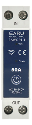 Disjuntor Medidor Wifi Earu 50a Tuya Smart Life 110V/220V