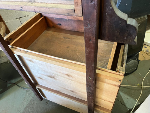 Antiguo Excelente Lavado Madera Mueble Marmol (Usado)