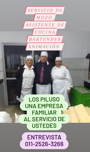 Mozos / As , Asist De Cocina, Show , Bartender Para Eventos