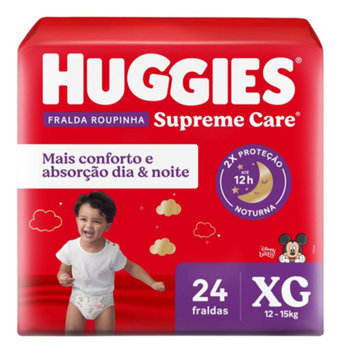 Fralda Infantil Roupinha Huggies Supreme Care Xg 24 Un