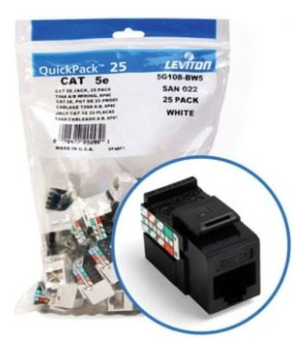 Conector Clasificado Leviton P Canal Gigamax 5e Negro/5g1 /v
