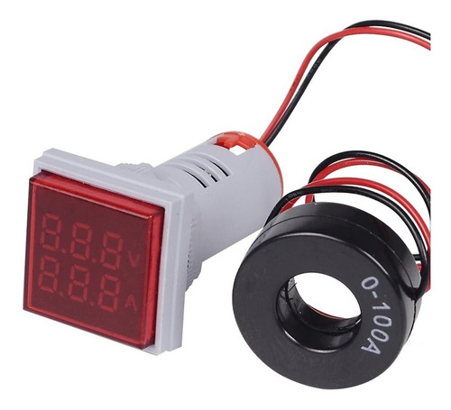 Voltímetro Amperímetro Digital Quadrado Ac 60-500v Até 100a