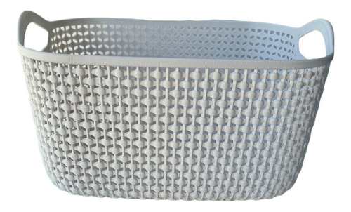 Canastos Cestos Contenedores Plastico Multiuso 24x12x16,5cm Color Gris claro