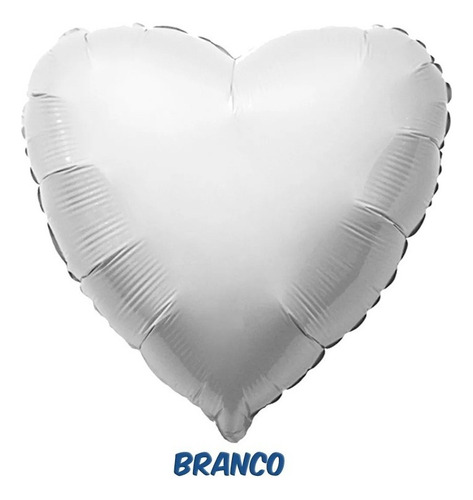 Balão Metalizado Coração 50cm - 20 Polegadas - Flexmetal Cor Branco
