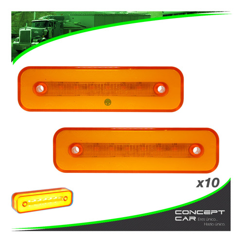 10 Par Plafones Rectangular 6 Led Aro Gel Estrobo Lateral 12