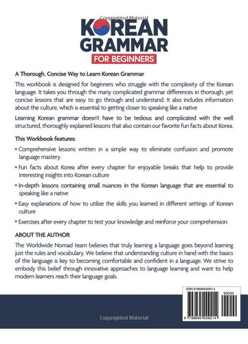 Korean Grammar For Beginners, De Nomad, Worldwide. Editorial Independently Published, Tapa Pasta Blanda, Edición 1 En Inglés, 2023