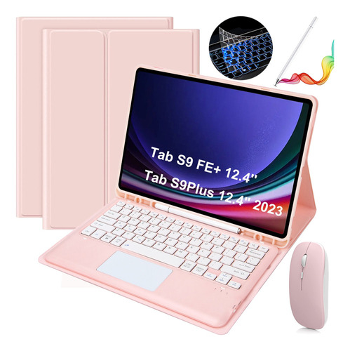Funda Teclado Mouse Lapiz Para Galaxy Tab S9plus/s9 Fe+ 12.4