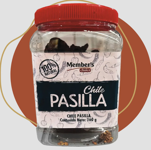 Chile Pasilla Seco Members Choice 160 Gramos 100% Natural