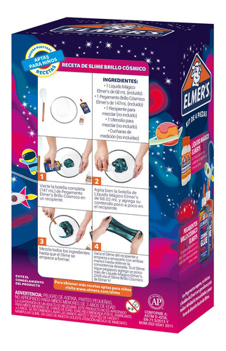 Imagen 4 de 7 de Kit Slime Cosmic Elmers 4 Piezas