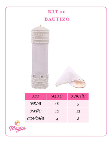 Kit Bautizo Set Bautizo Vela Concha Toallita Fernando