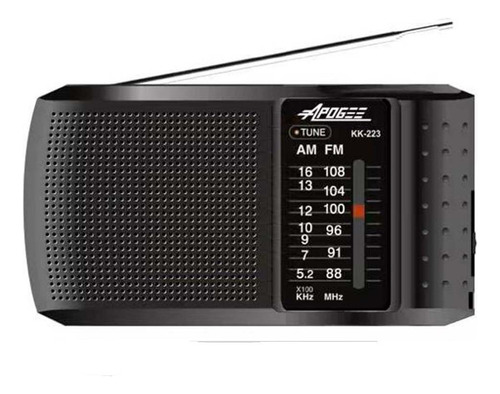 Radio Portatil De Mano Apogee Kk-223 Am/fm Color Negro