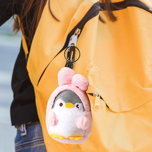 Pingüino Muñeca Llavero Adorable Creativo Oreja Larga Rosa
