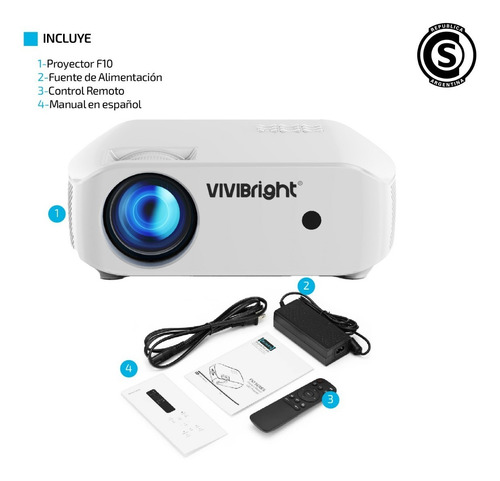 Imagen 8 de 9 de Proyector Mini Portatil 5000 Lumenes Vivibright F10 Led Hdmi
