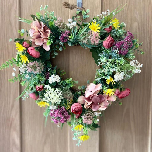 Guirnalda De Flores Artificiales Para Puerta Delantera De 16