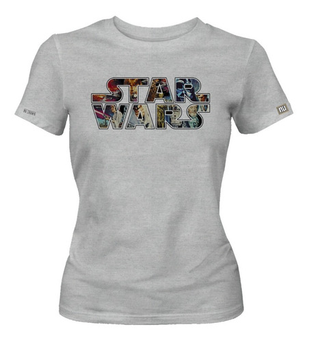 Camiseta Estampada 80s Logo Star Wars Dama Mujer Ikrd