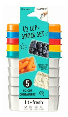 Fit & Fresh 1/2 Cup Snack Set, Reusable Portion Control