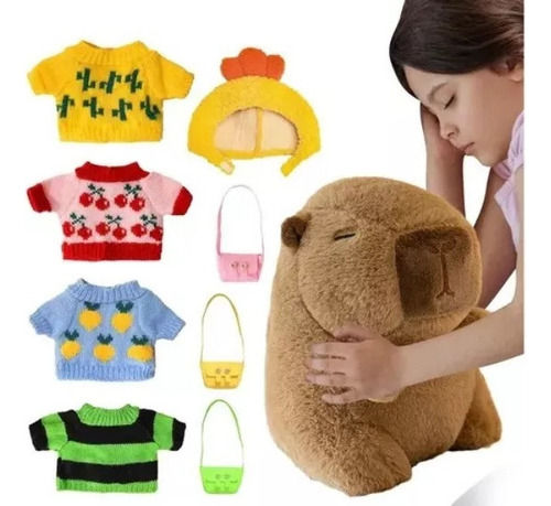 Peluche Capybara Con 9 Accesorios