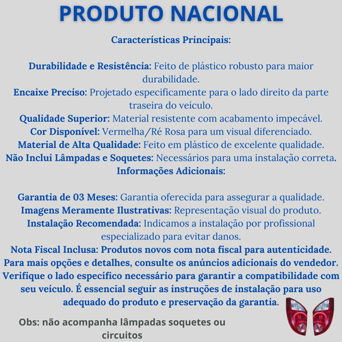 Lanterna Traseira Celta 2007 - 2014 Tricolor - Lado Esquerdo