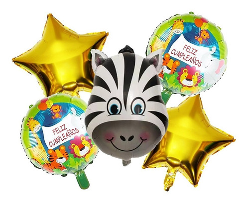 Set Globos Metálico Animalitos Cotillón Activarte