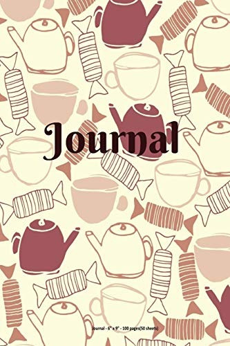 Journal Teapots And Coffee Cups  6 X 9 Inch  100 Pages (50 S