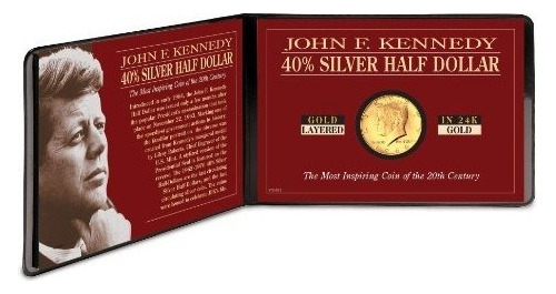 Jfk De Plata Del Medio Dólar De La Moneda En Capas De Oro Pu