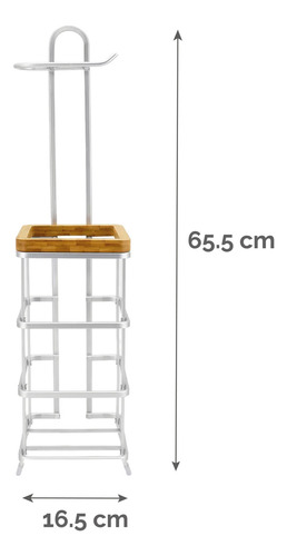 Porta Rollos Aluminio Con Bambú Bergdoff Home Color Blanco
