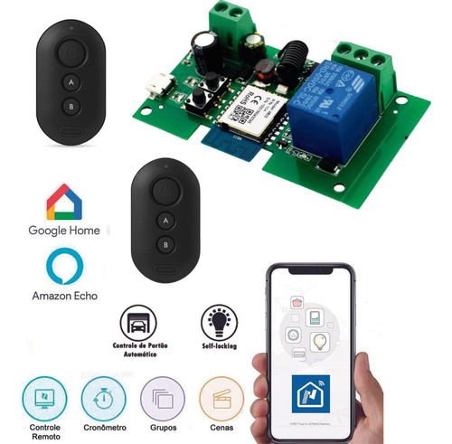 Kit Automatizador Fechadura Inteligente Wi-fi C/ 2 Controles