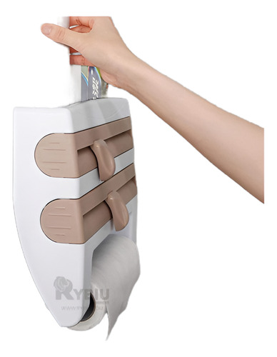 Expendedor Resistente De Toalla En Beige Y+ligas De Regalo