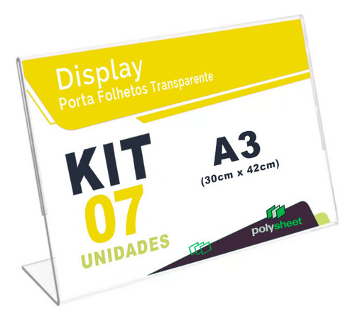Display De Mesa De Acrilico Folha A3 L Horizontal 07 Uni