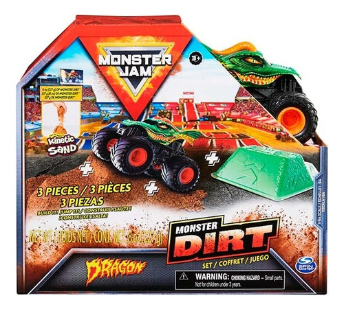 Monster Jam Set Con Arena Kinética Juguete Auto Escala 1:64