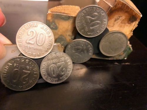 6 Monedas Antiguas Argentina 20 Centavos -imantadas