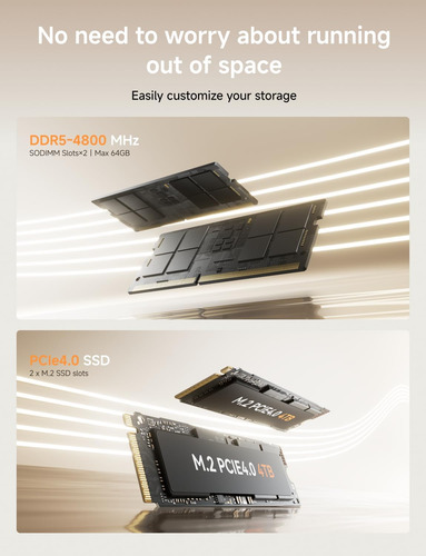 Minisforum Um690 Slim Mini Pc, Amd Ryzen Hx, 32gb Ddr5 1tb P