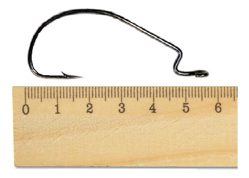 Anzol Offset 5/0 - P/ Isca Artificial Soft Shad Minhoca Grub