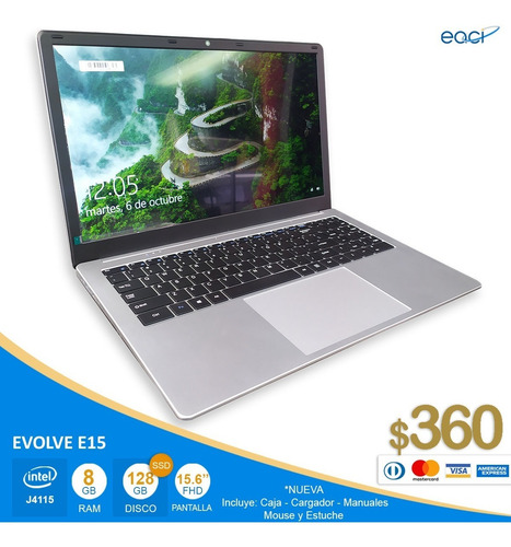 Laptop Evolve E14 Hd Nueva 6 Ram 64ssd+500hdd Mouse Estuche