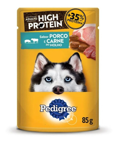 Ração Úmida Pedigree High Protein Porco E Carne Ao Molho 85g