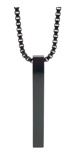 Collar Barra Vertical Rectángulo Acero Inoxidable Fino