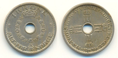 Noruega Krone 1939 Cu Ni  Km#385 Exc