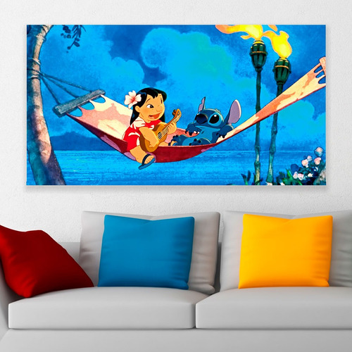 Cuadro Decorativo Lilo & Stitch Disney Pelicula Art 80x50cm