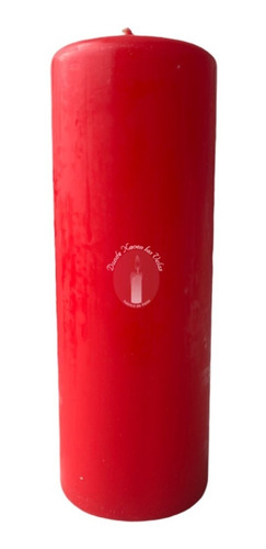 Cirio O Velon De 20 Cm Alto X 7 Diametro Rojo