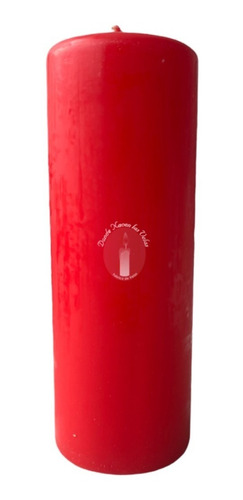 Imagen 1 de 1 de Cirio O Velon De 20 Cm Alto X 7 Diametro Rojo